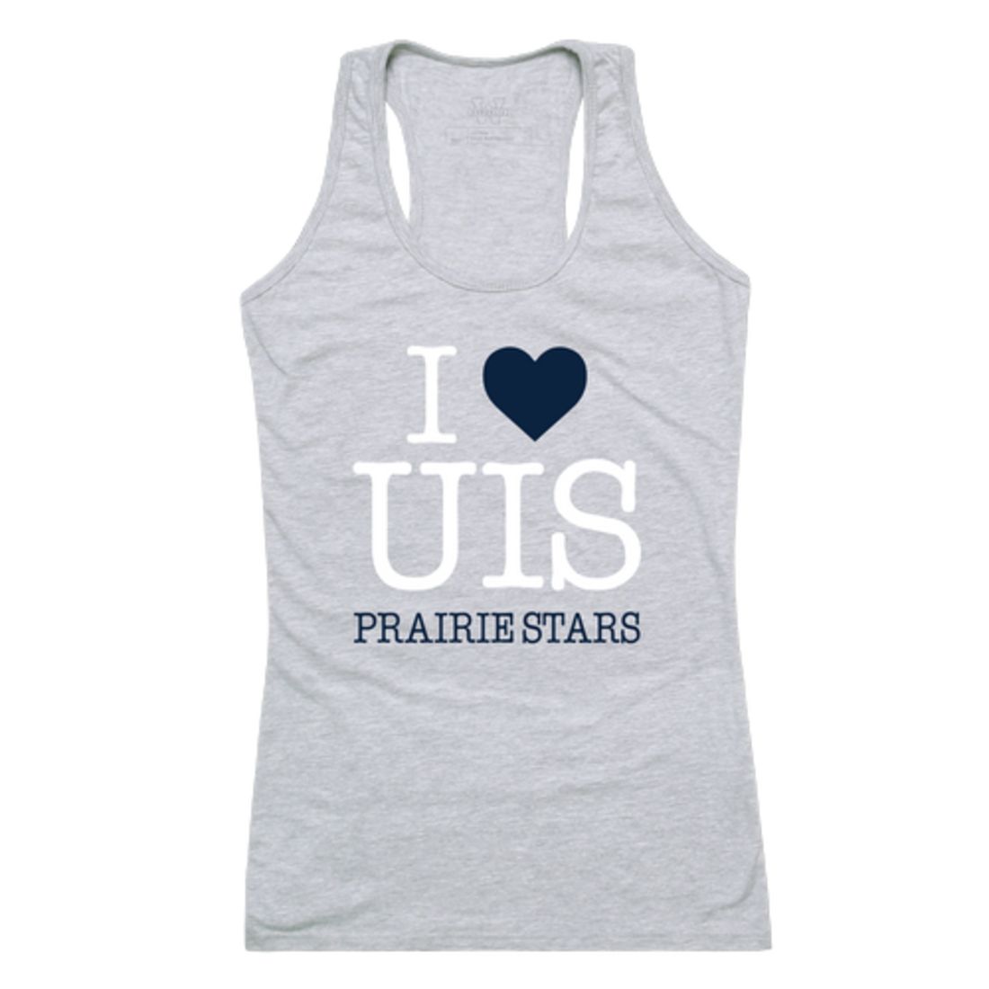 I Love University of Illinois Springfield Prairie Stars Womens Tank Top