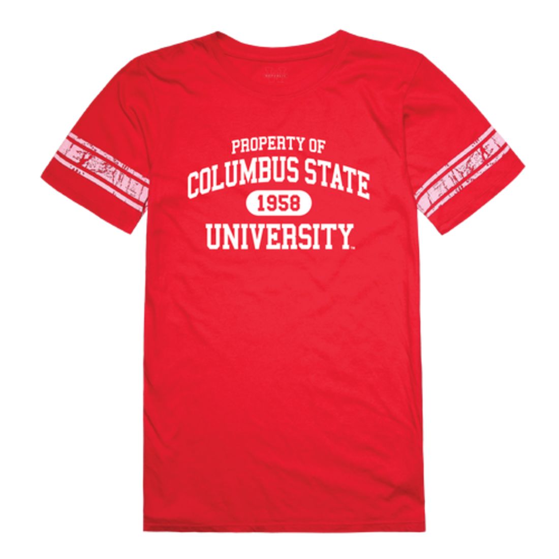 Columbus State University Cougars Womens Property Football T-Shirt Tee