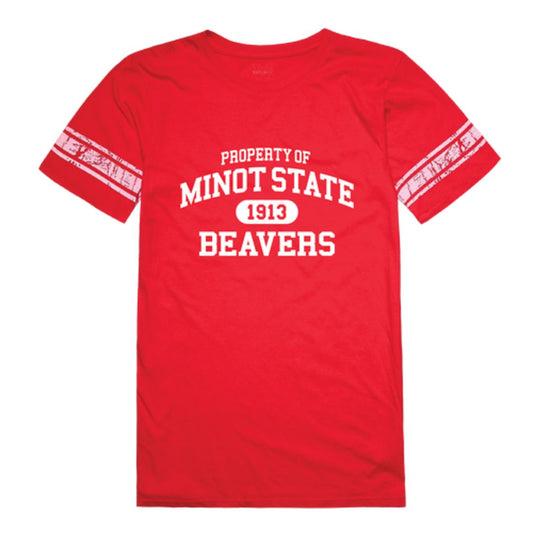 Minot State University Beavers Womens Property Football T-Shirt Tee