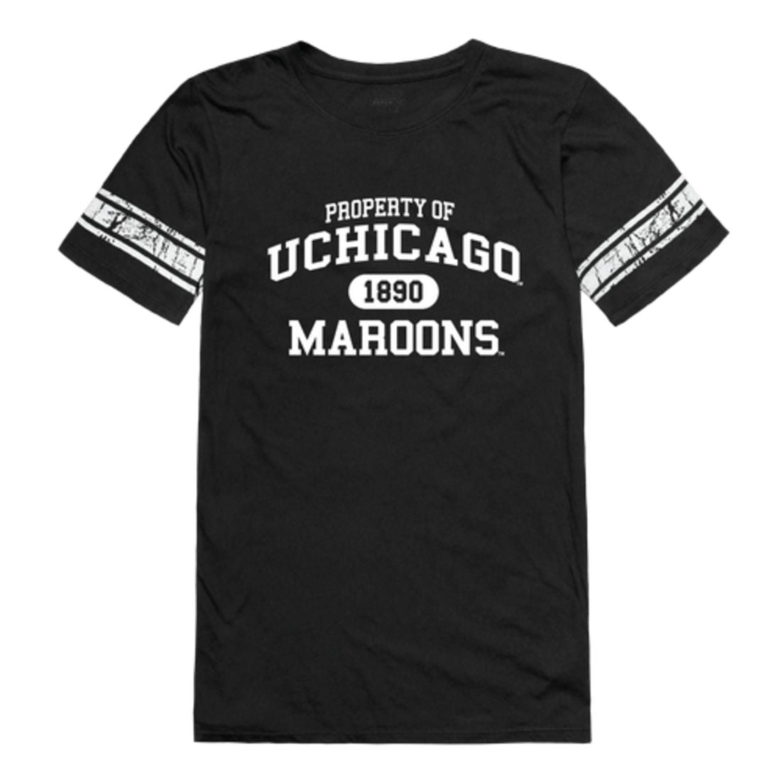 University of Chicago Maroons Womens Property Football T-Shirt Tee