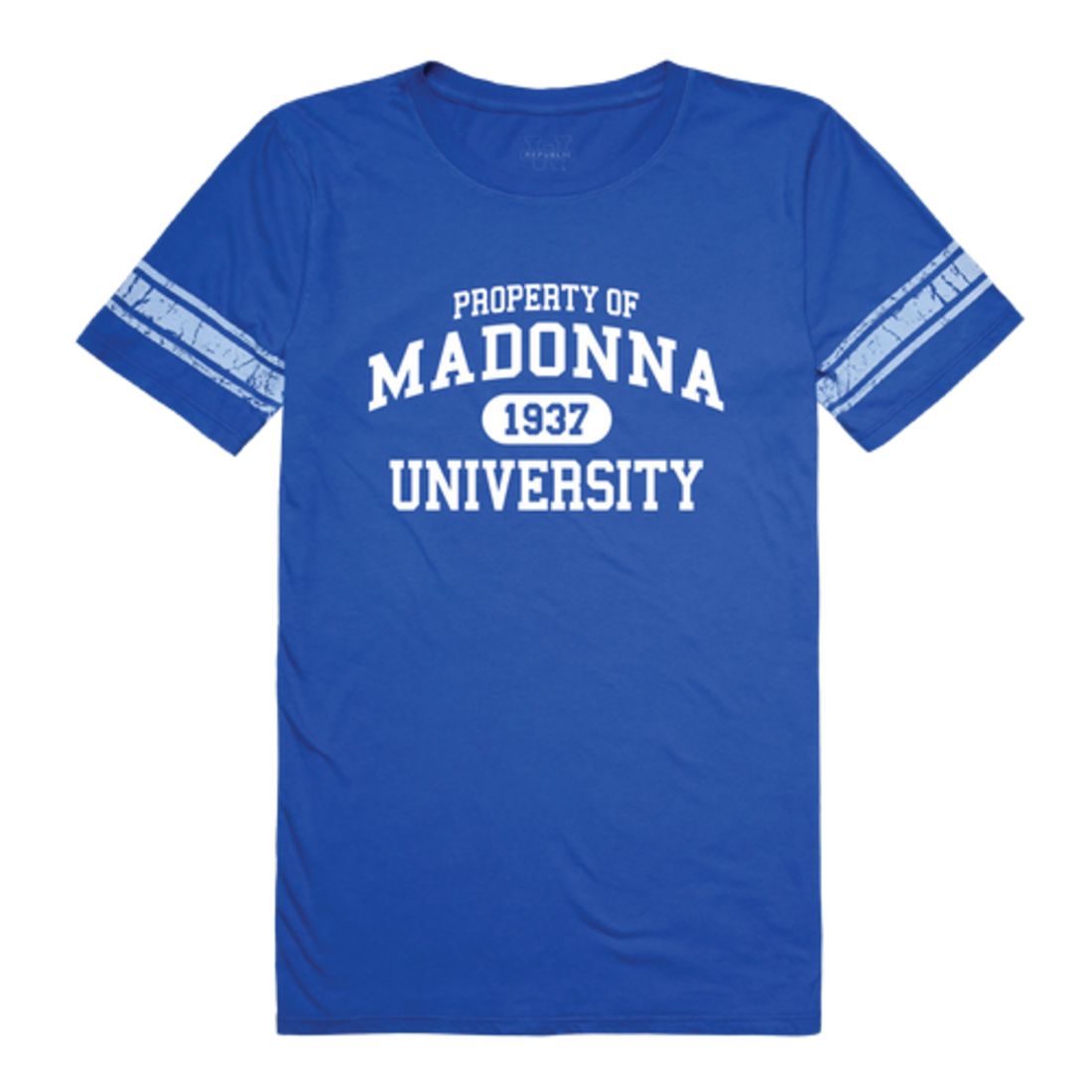 Madonna University Crusaders Womens Property Football T-Shirt Tee