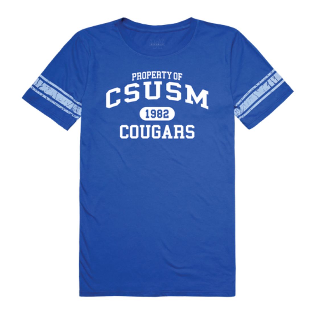 California State University San Marcos Cougars Womens Property Football T-Shirt Tee