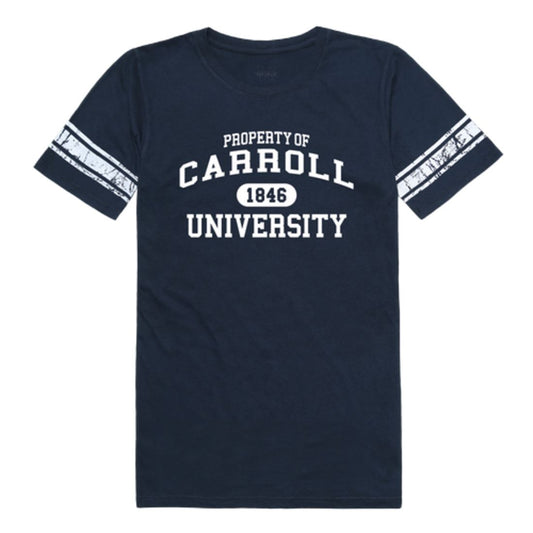 Carroll University Pioneers Womens Property Football T-Shirt Tee