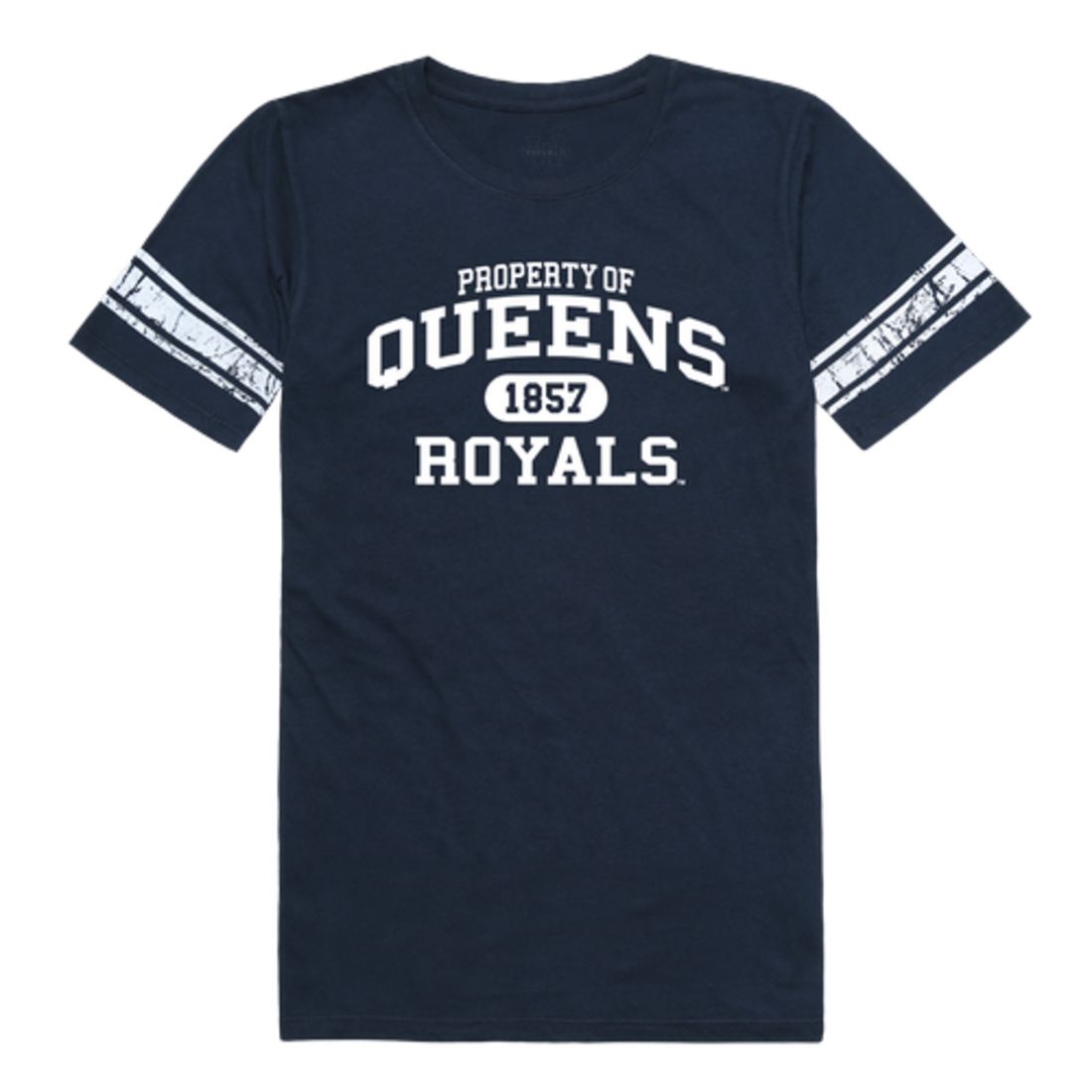Queens University of Charlotte Royals Womens Property Football T-Shirt Tee