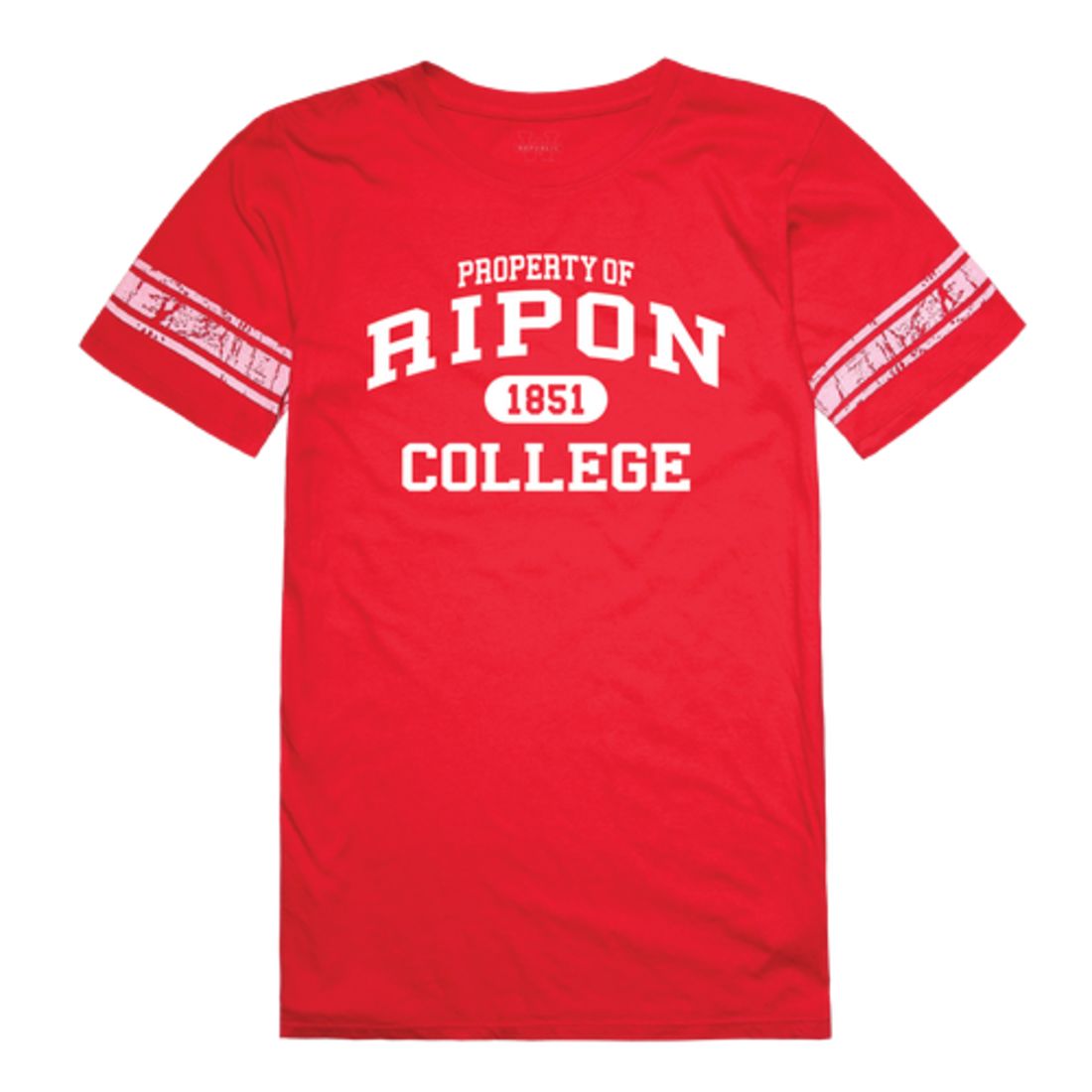 Ripon College Red Hawks Womens Property Football T-Shirt Tee