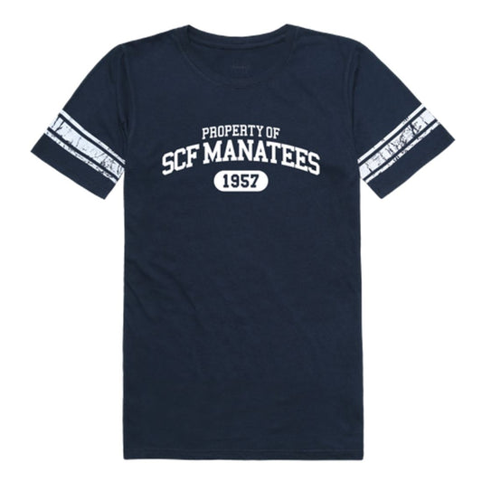 State College of Florida Manatees Womens Property Football T-Shirt Tee