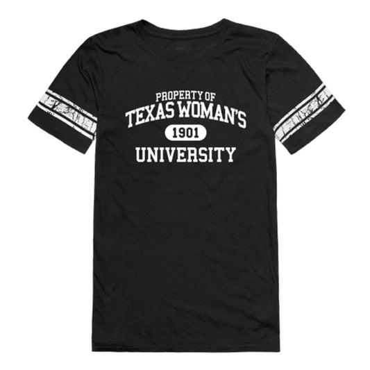 Texas Woman's University Pioneers Womens Property Football T-Shirt Tee