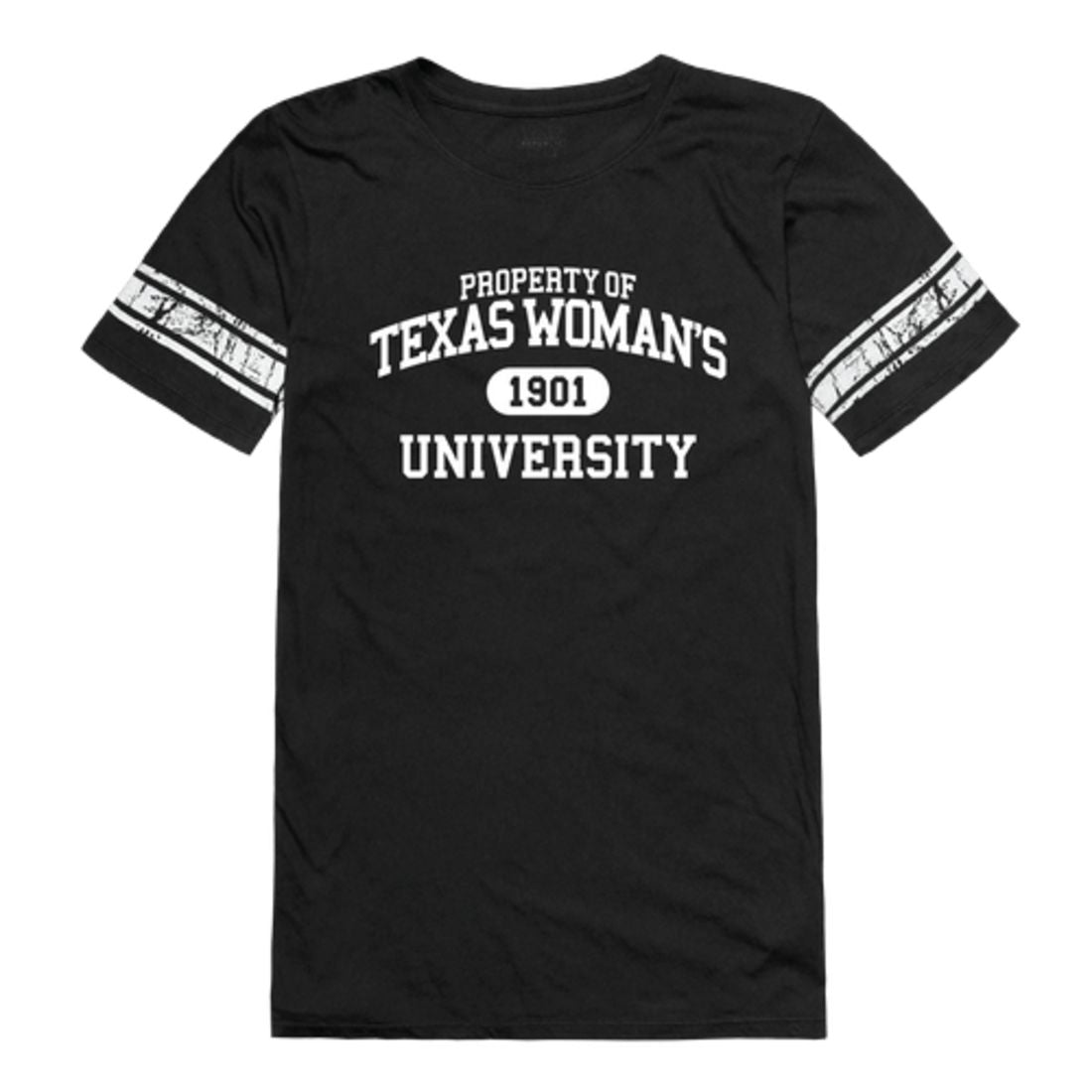 Texas Woman's University Pioneers Womens Property Football T-Shirt Tee