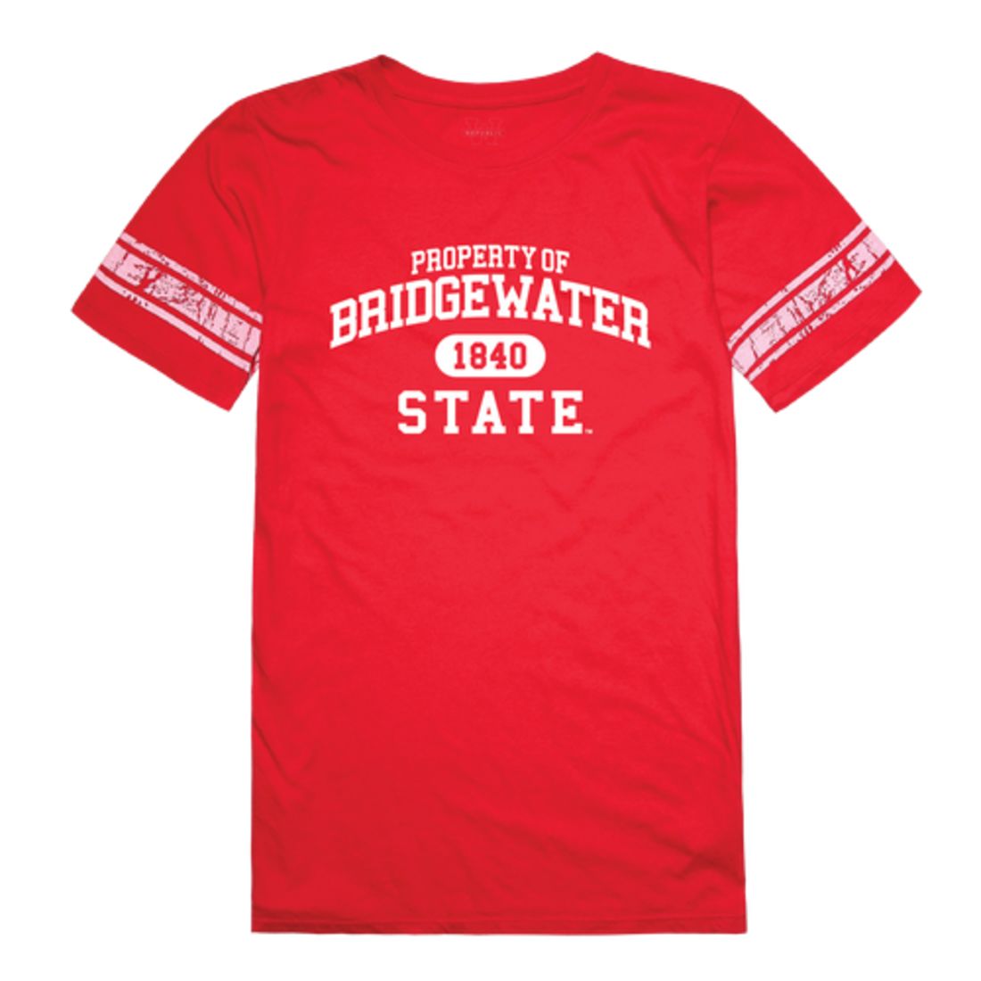 Bridgewater State University Bears Womens Property Football T-Shirt Tee