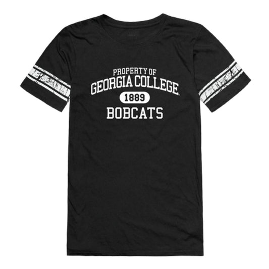 Georgia College and State University Bobcats Womens Property Football T-Shirt Tee