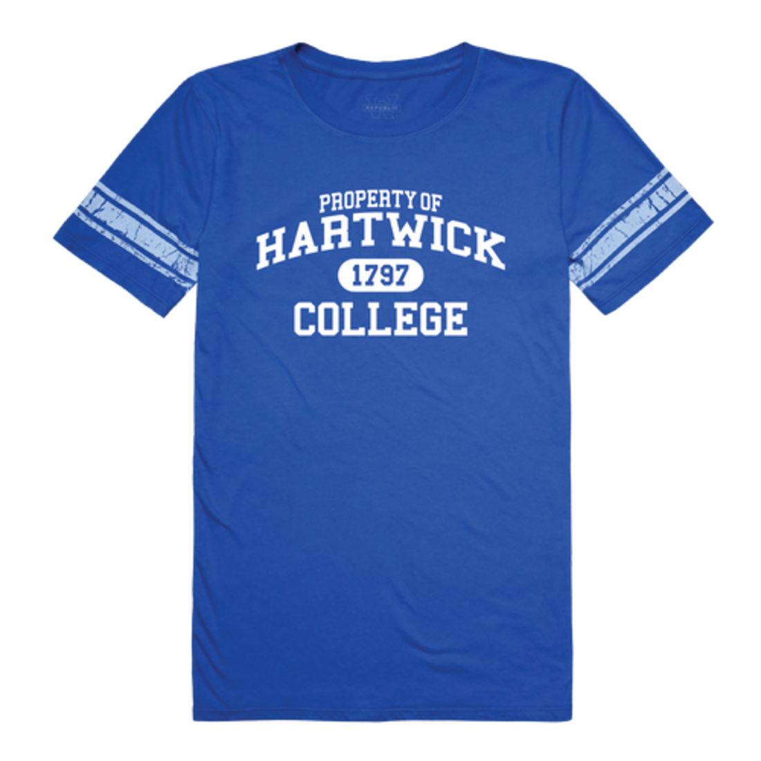 Hartwick College Hawks Womens Property Football T-Shirt Tee