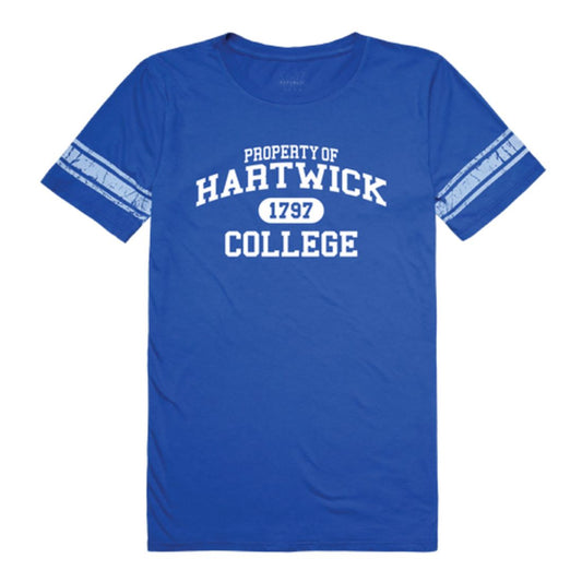 Hartwick College Hawks Womens Property Football T-Shirt Tee