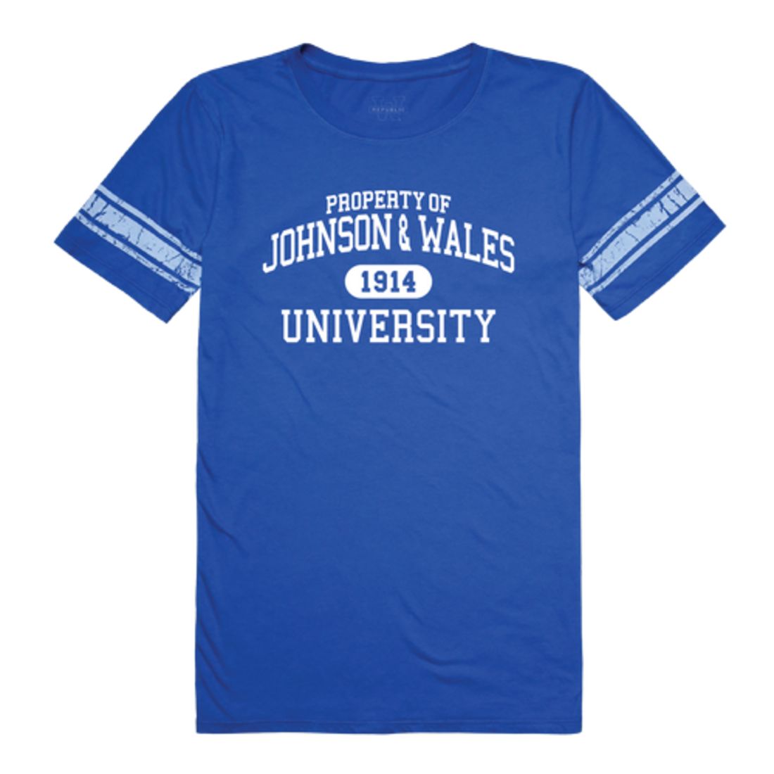 Johnson & Wales University Wildcats Womens Property Football T-Shirt Tee