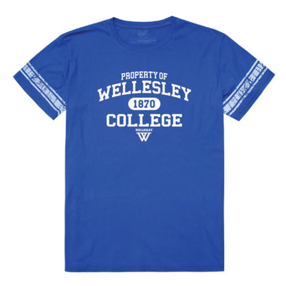Wellesley College Blue Property Football T-Shirt Tee