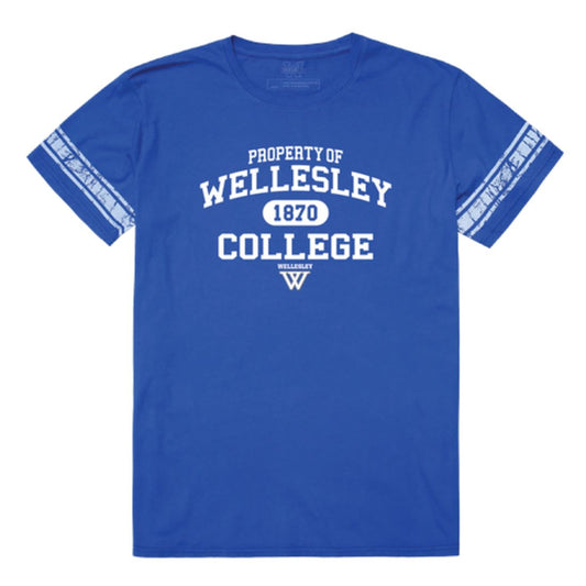 Wellesley College Blue Property Football T-Shirt Tee