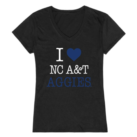 I Love North Carolina A&T State University Aggies Womens T-Shirt Tee