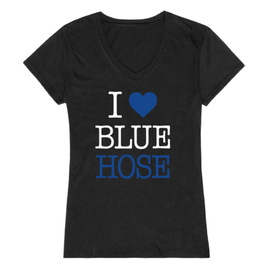 I Love Presbyterian College Blue Hose Womens T-Shirt Tee