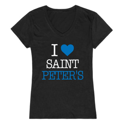 I Love Saint Peter's University Peacocks Womens T-Shirt Tee