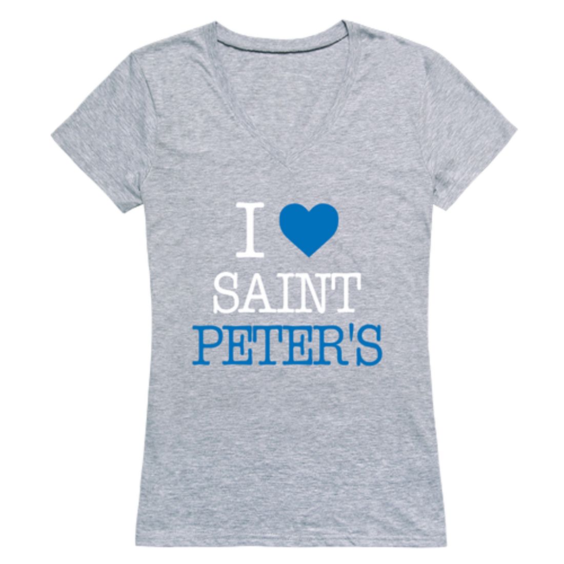 I Love Saint Peter's University Peacocks Womens T-Shirt Tee