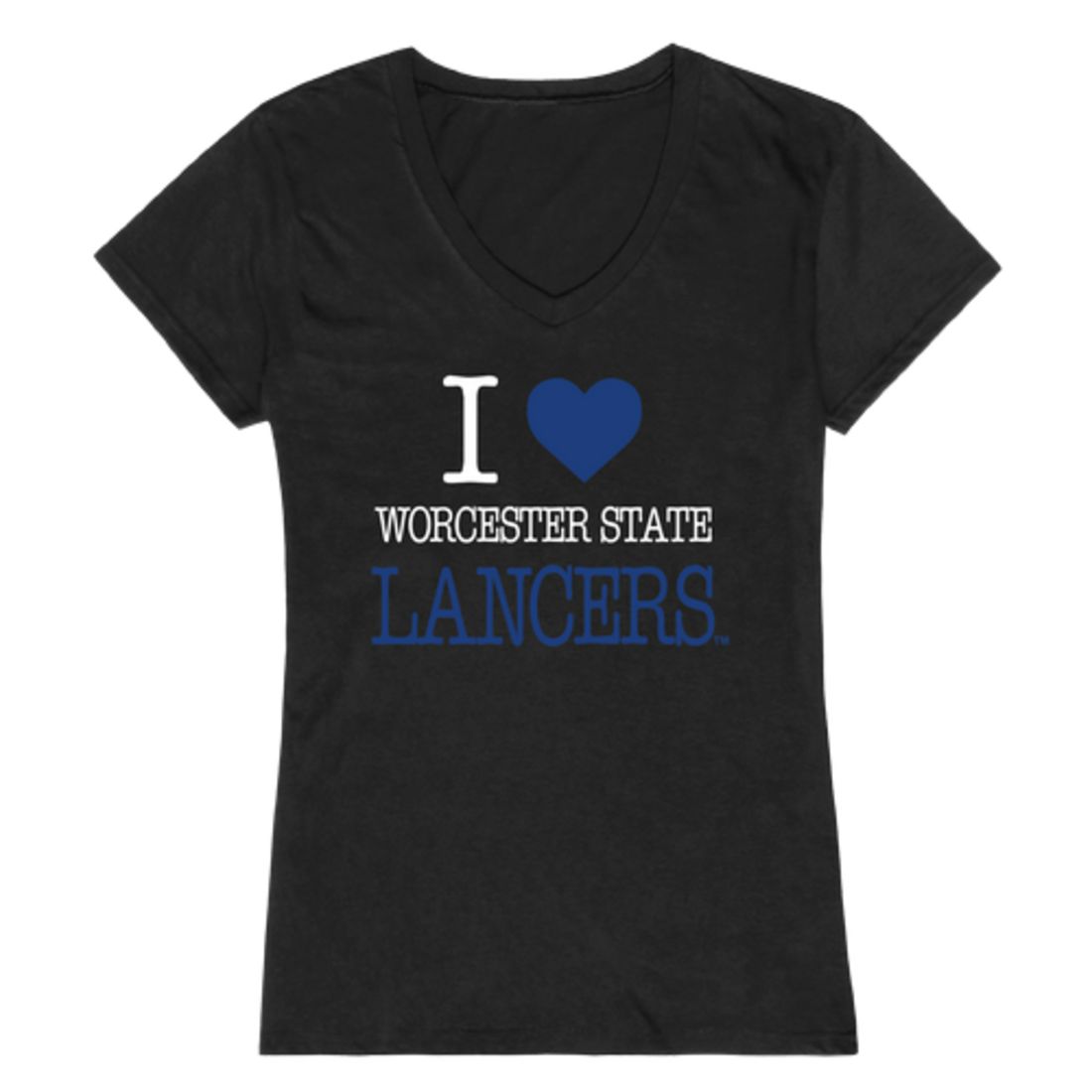 I Love Worcester State University Lancers Womens T-Shirt Tee