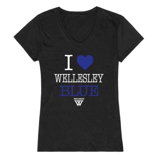 I Love Wellesley College Blue Womens T-Shirt Tee
