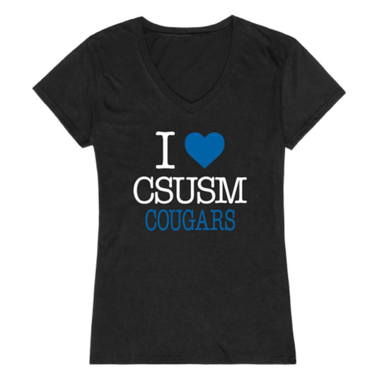I Love California State University San Marcos Cougars Womens T-Shirt Tee
