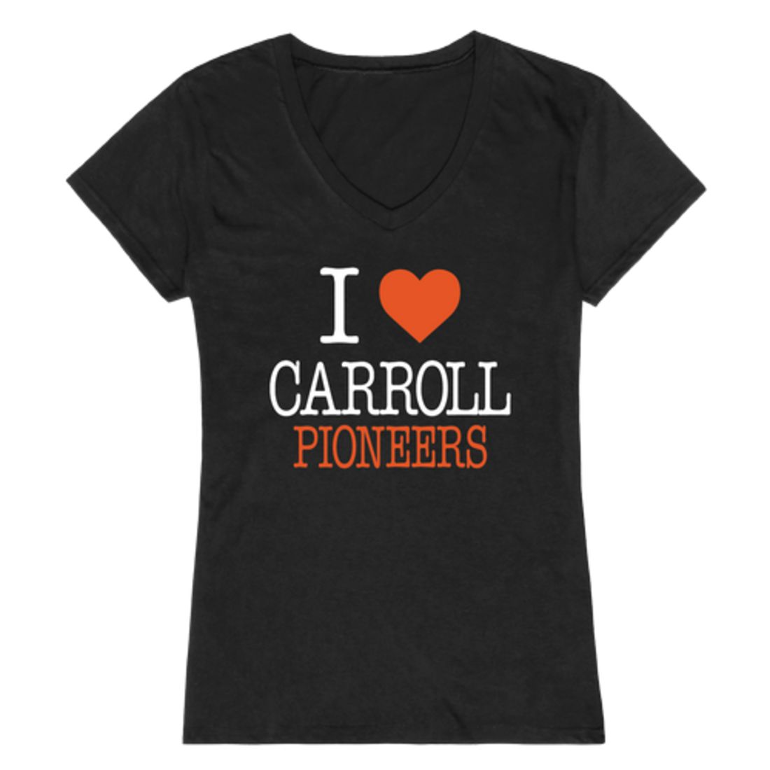 I Love Carroll University Pioneers Womens T-Shirt Tee