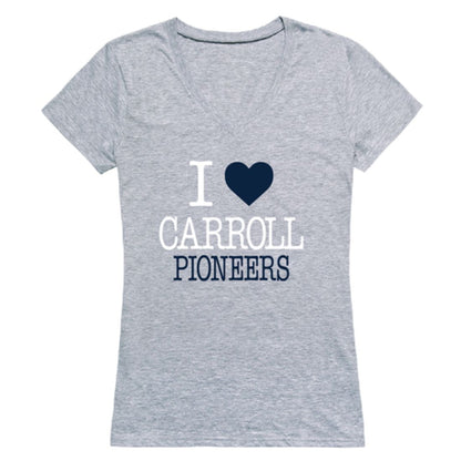 I Love Carroll University Pioneers Womens T-Shirt Tee