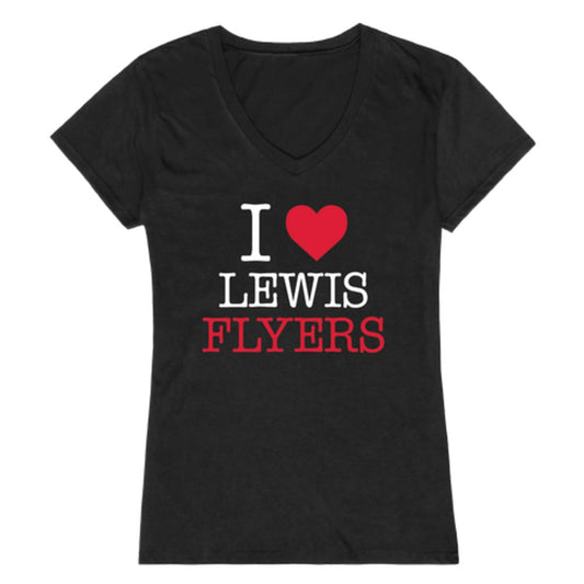 I Love Lewis University Flyers Womens T-Shirt Tee