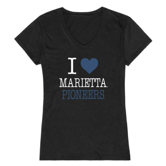 I Love Marietta College Pioneers Womens T-Shirt Tee