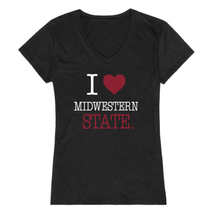 I Love Midwestern State University Mustangs Womens T-Shirt Tee