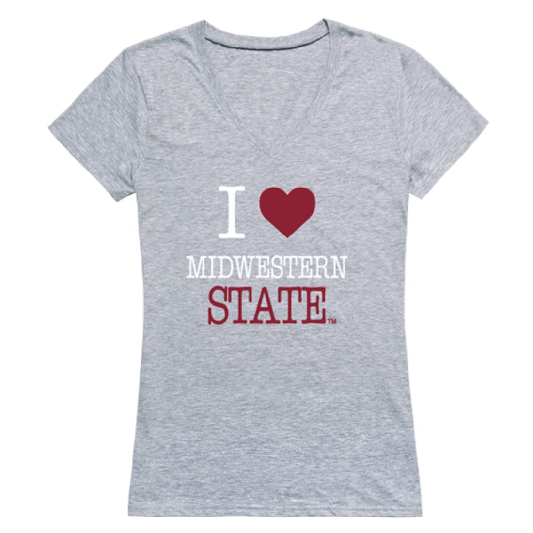 I Love Midwestern State University Mustangs Womens T-Shirt Tee