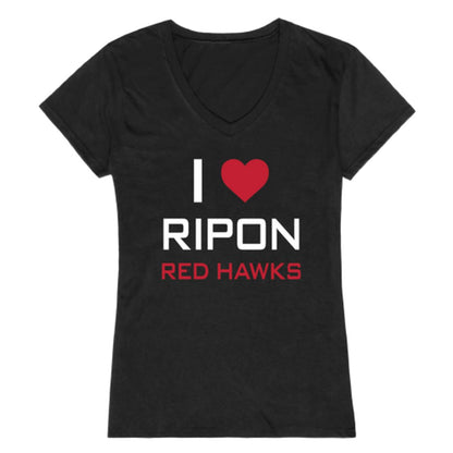 I Love Ripon College Red Hawks Womens T-Shirt Tee