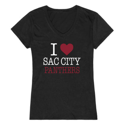 I Love Sacramento City College Panthers Womens T-Shirt Tee