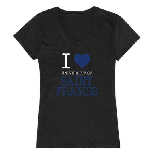 I Love University of Saint Francis Cougars Womens T-Shirt Tee