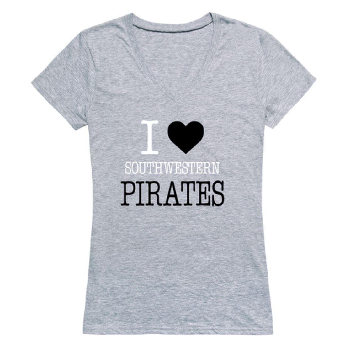 I Love Southwestern University Pirates Womens T-Shirt Tee