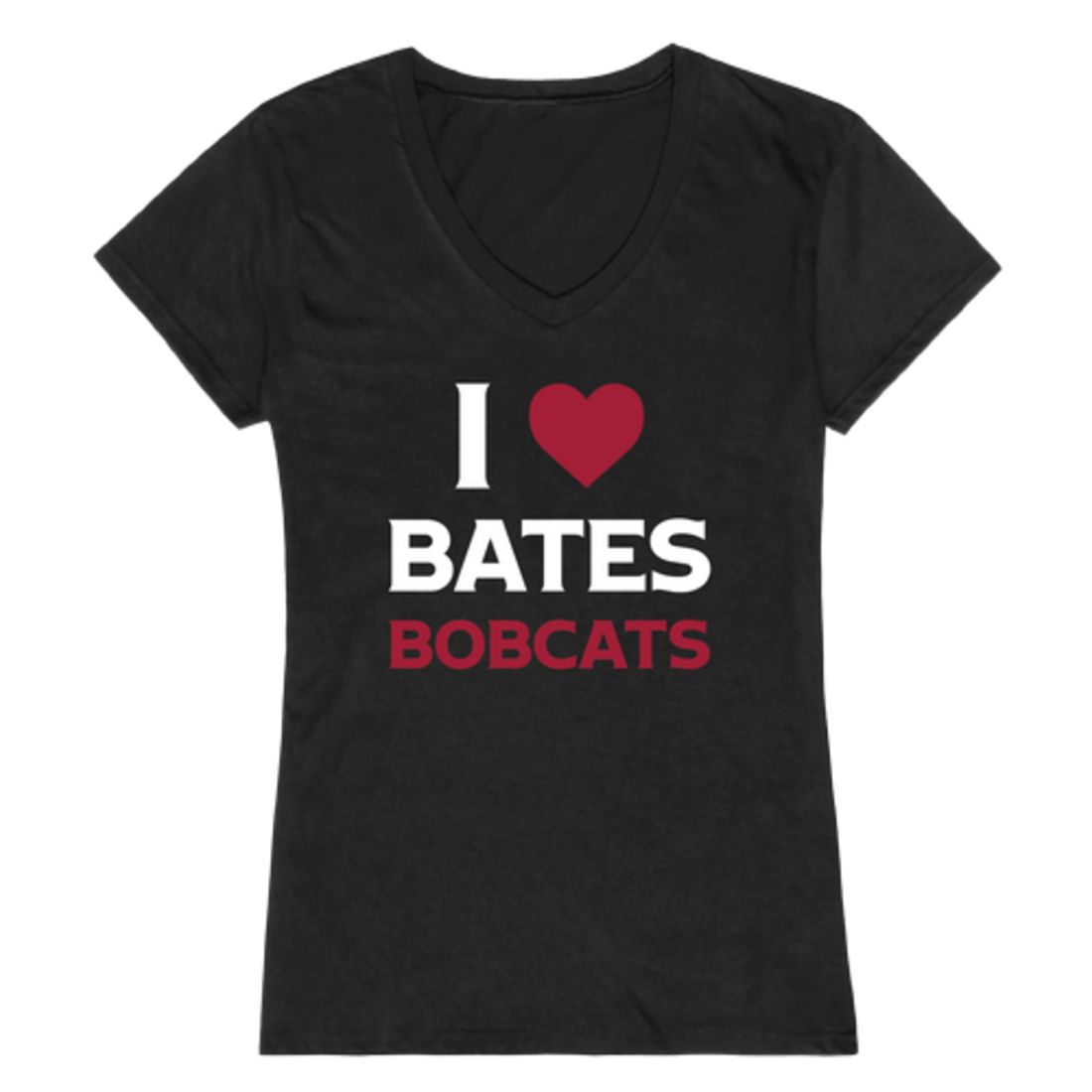 I Love Bates College Bobcats Womens T-Shirt Tee