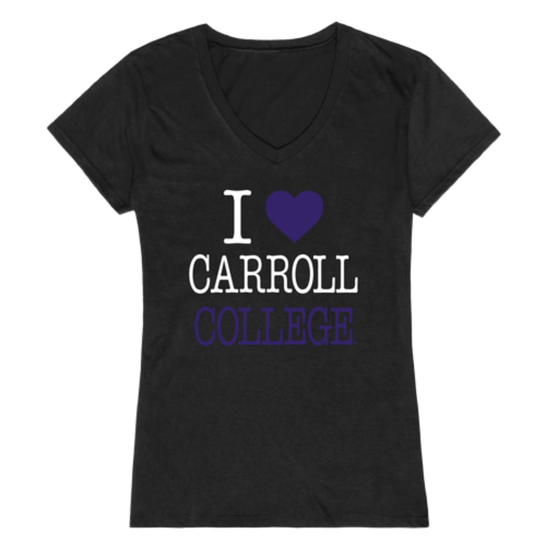 I Love Carroll College Saints Womens T-Shirt Tee