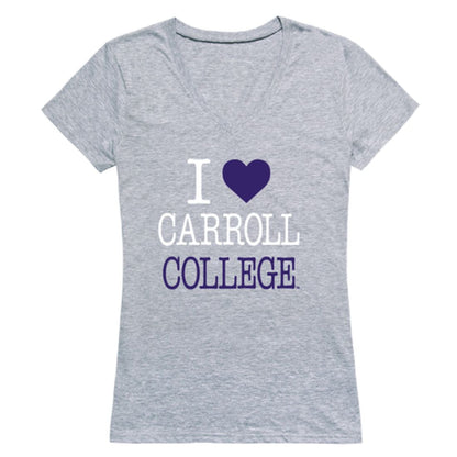 I Love Carroll College Saints Womens T-Shirt Tee