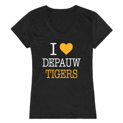 I Love DePauw University Tigers Womens T-Shirt Tee