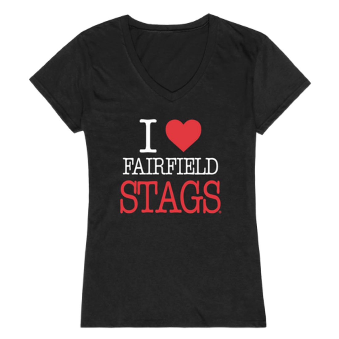 I Love Fairfield University Stags Womens T-Shirt Tee