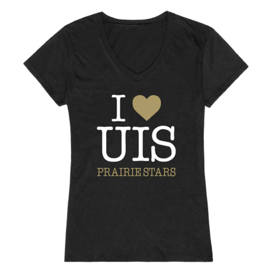 I Love University of Illinois Springfield Prairie Stars Womens T-Shirt Tee