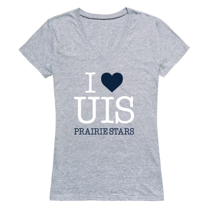 I Love University of Illinois Springfield Prairie Stars Womens T-Shirt Tee