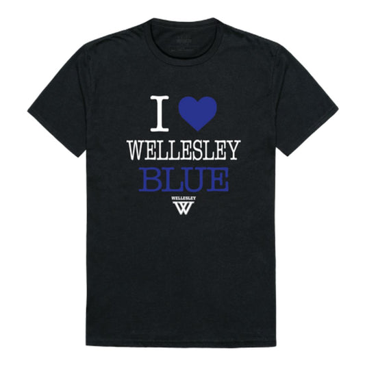 I Love Wellesley College Blue T-Shirt Tee