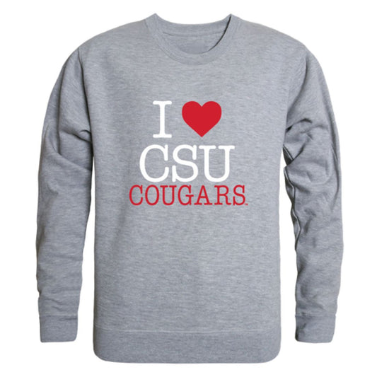 Mouseover Image, I-Love-Columbus-State-University-Cougars-Fleece-Crewneck-Pullover-Sweatshirt