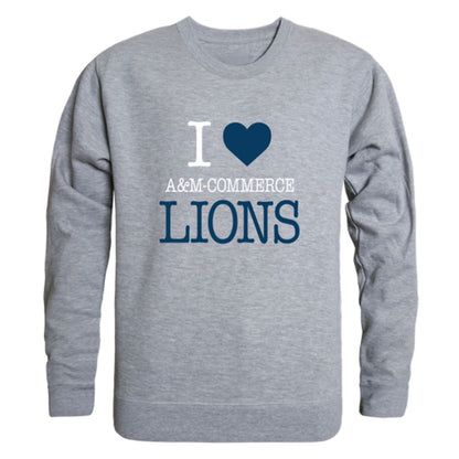 I-Love-Texas-A&M-University-Commerce-Lions-Fleece-Crewneck-Pullover-Sweatshirt