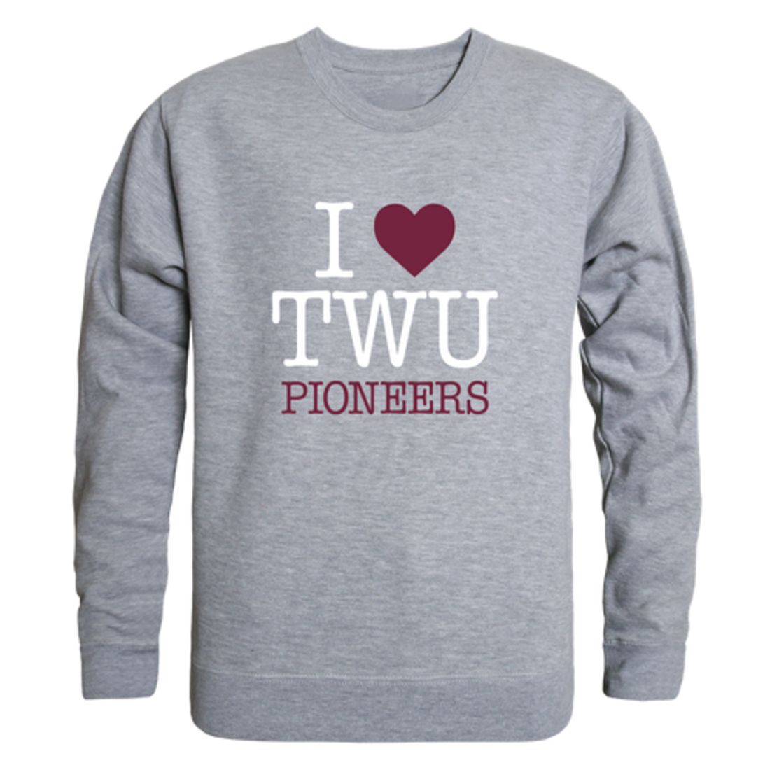 I-Love-Texas-Woman's-University-Pioneers-Fleece-Crewneck-Pullover-Sweatshirt