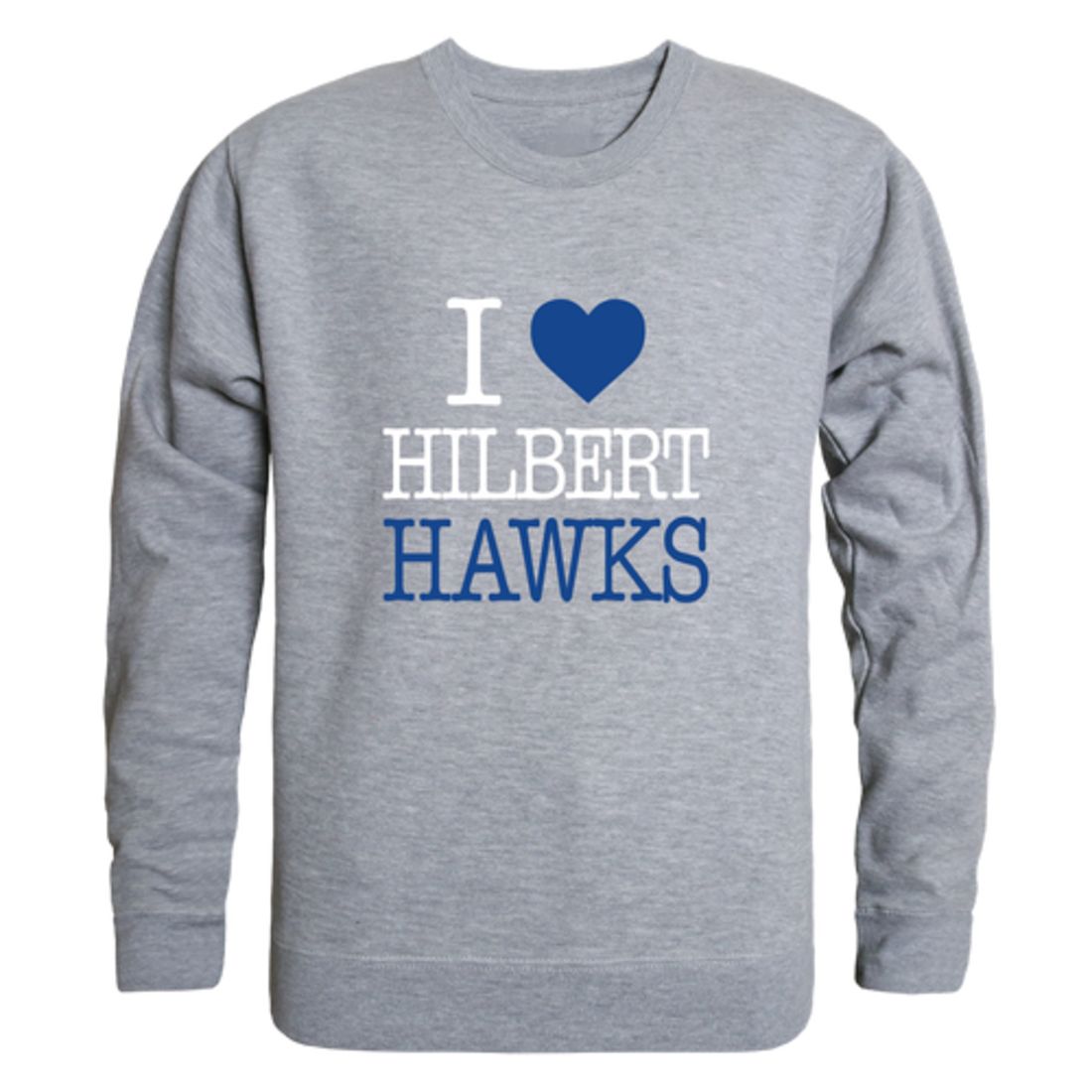 I-Love-Hilbert-College-Hawks-Fleece-Crewneck-Pullover-Sweatshirt