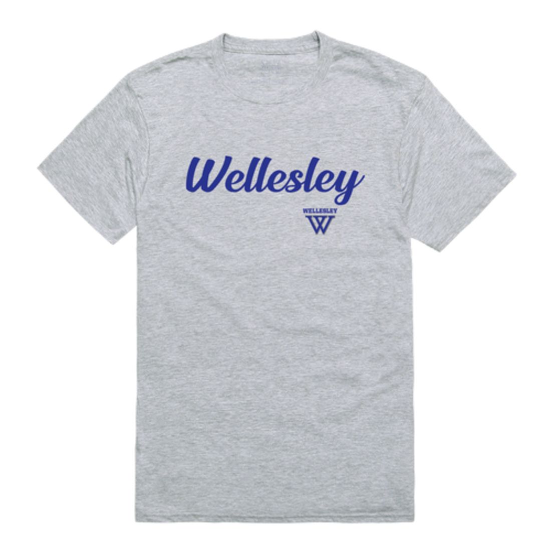 Wellesley College Blue Script T-Shirt Tee