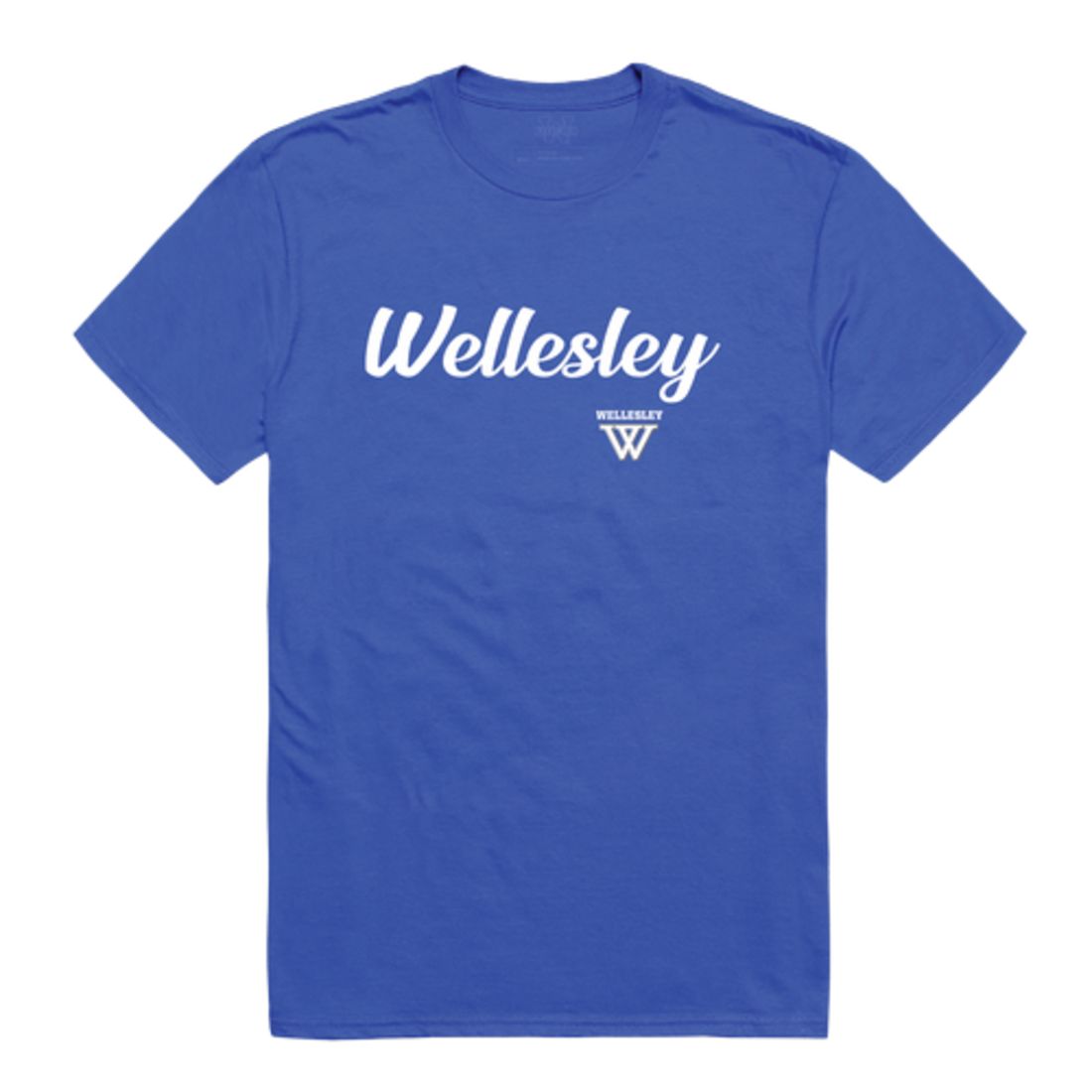 Wellesley College Blue Script T-Shirt Tee